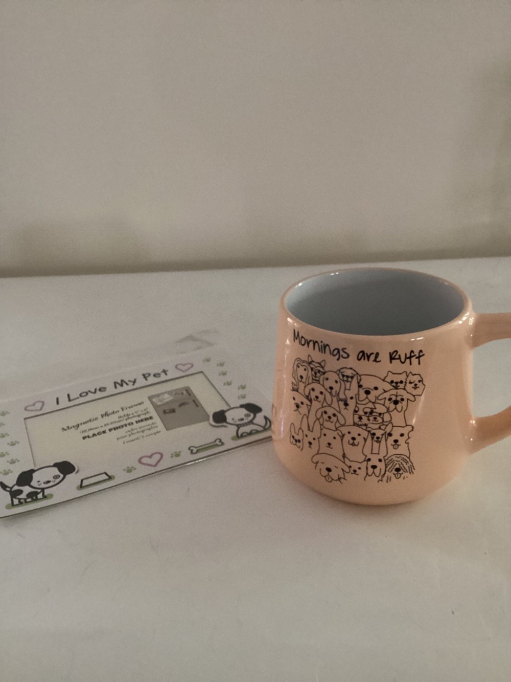 Dog themed mug and magnetic photo frame